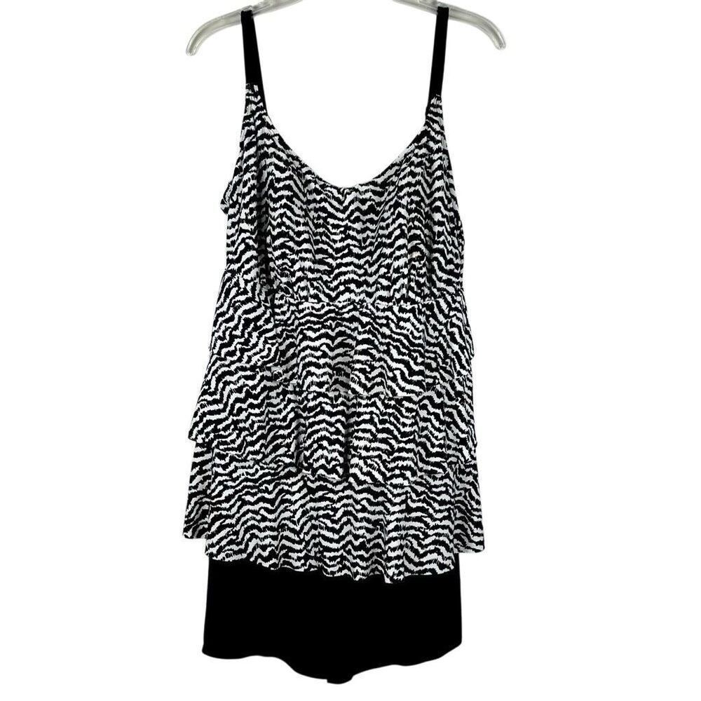 Great Lengths Zebra Tiered Ruffle Swimsuit 20
